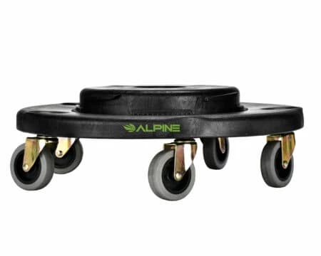 32 Gallon Black Polypropylene Round Trash Can Dolly | Alpine Industries