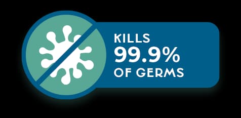 Kills 99.9% of Germs
