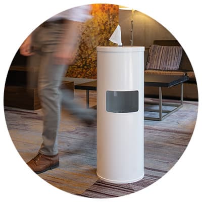 white powder coated wipes dispenser